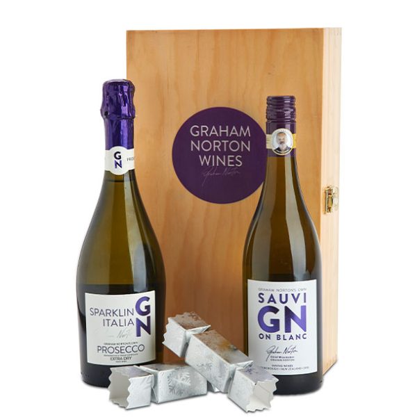 Wine Gifts GN Sav Blanc box and Prosecco with chocolates