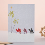 Three Wise Men in Snow Christmas Card